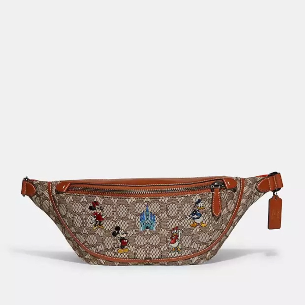 Disney X Coach League Crossbody Bag Signature Textile Jacquard Mickey Mouse - Picture 2 of 11